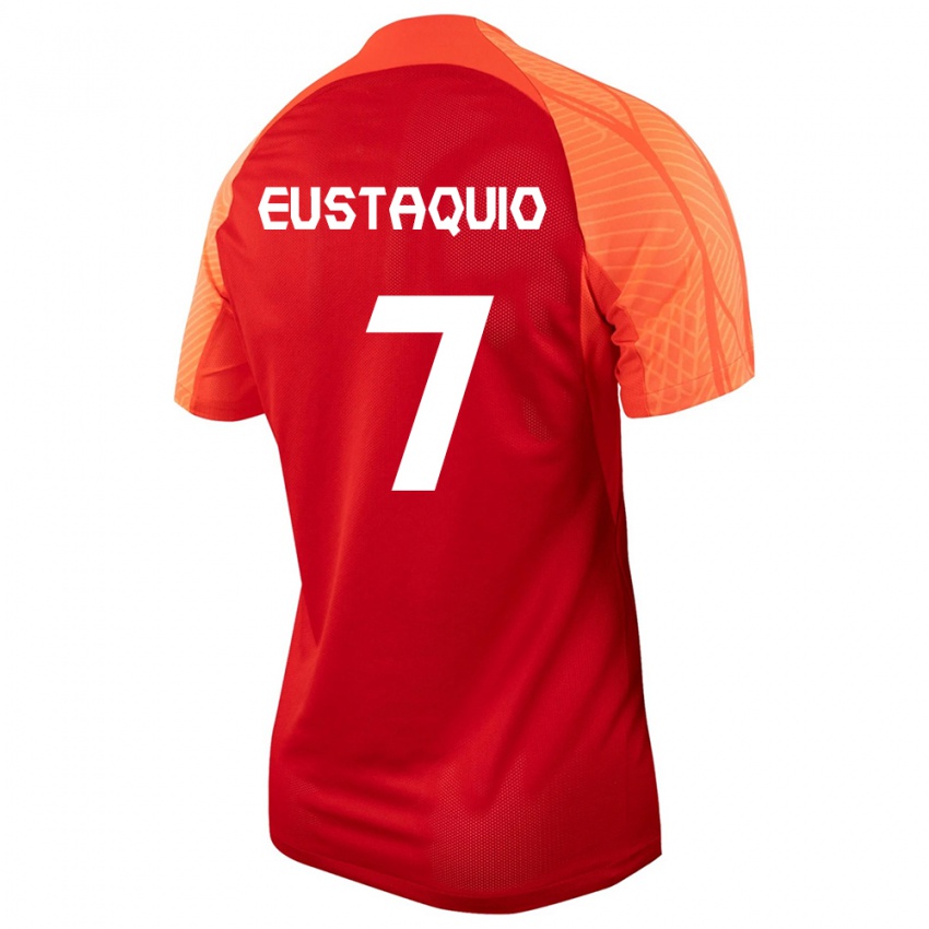 Enfant Maillot Canada Stephen Eustaquio #7 Orange Tenues Domicile 24-26 T-Shirt Suisse