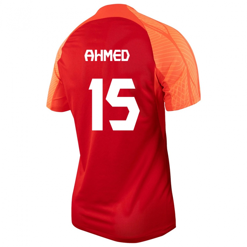 Enfant Maillot Canada Ali Ahmed #15 Orange Tenues Domicile 24-26 T-Shirt Suisse