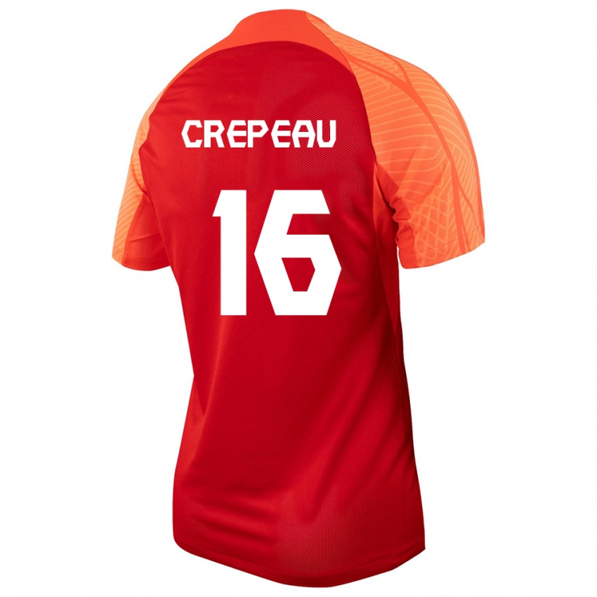 Enfant Maillot Canada Maxime Crepeau #16 Orange Tenues Domicile 24-26 T-Shirt Suisse
