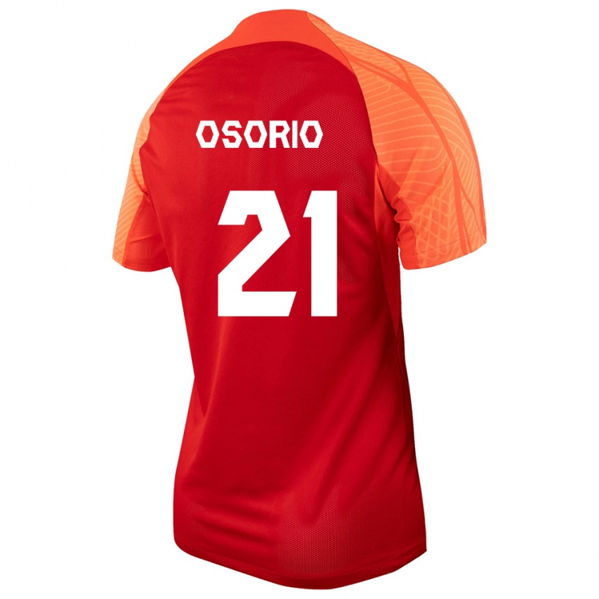 Enfant Maillot Canada Jonathan Osorio #21 Orange Tenues Domicile 24-26 T-Shirt Suisse
