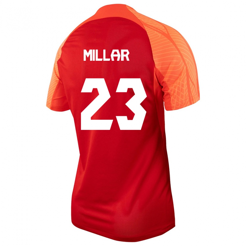 Enfant Maillot Canada Liam Millar #23 Orange Tenues Domicile 24-26 T-Shirt Suisse