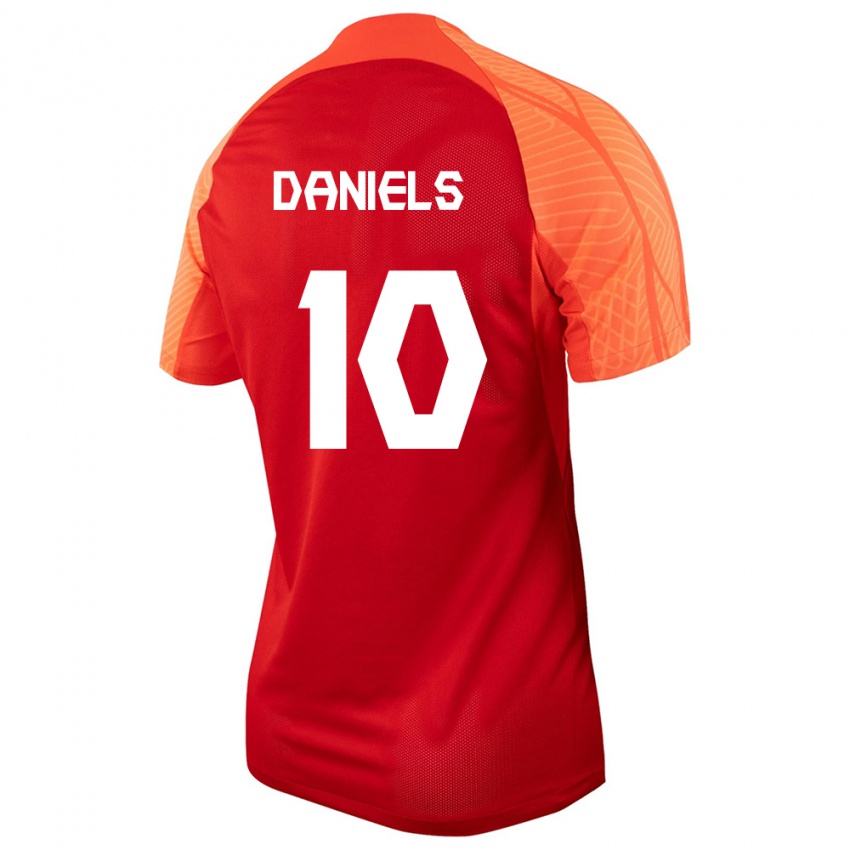 Enfant Maillot Canada Aidan Daniels #10 Orange Tenues Domicile 24-26 T-Shirt Suisse
