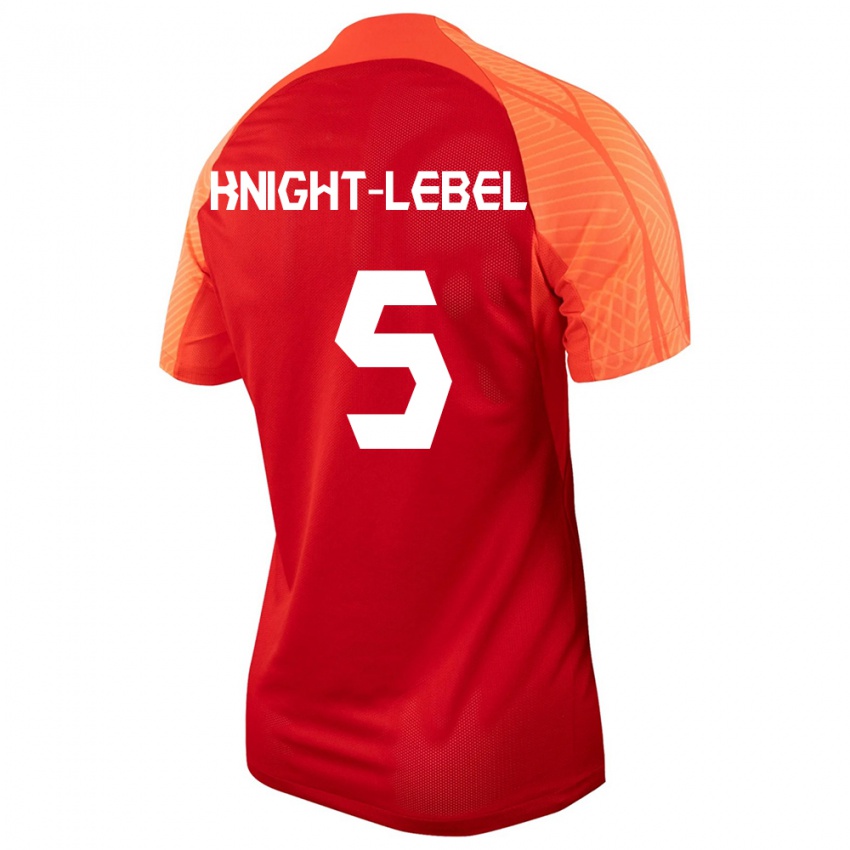 Enfant Maillot Canada Jamie Knight Lebel #5 Orange Tenues Domicile 24-26 T-Shirt Suisse