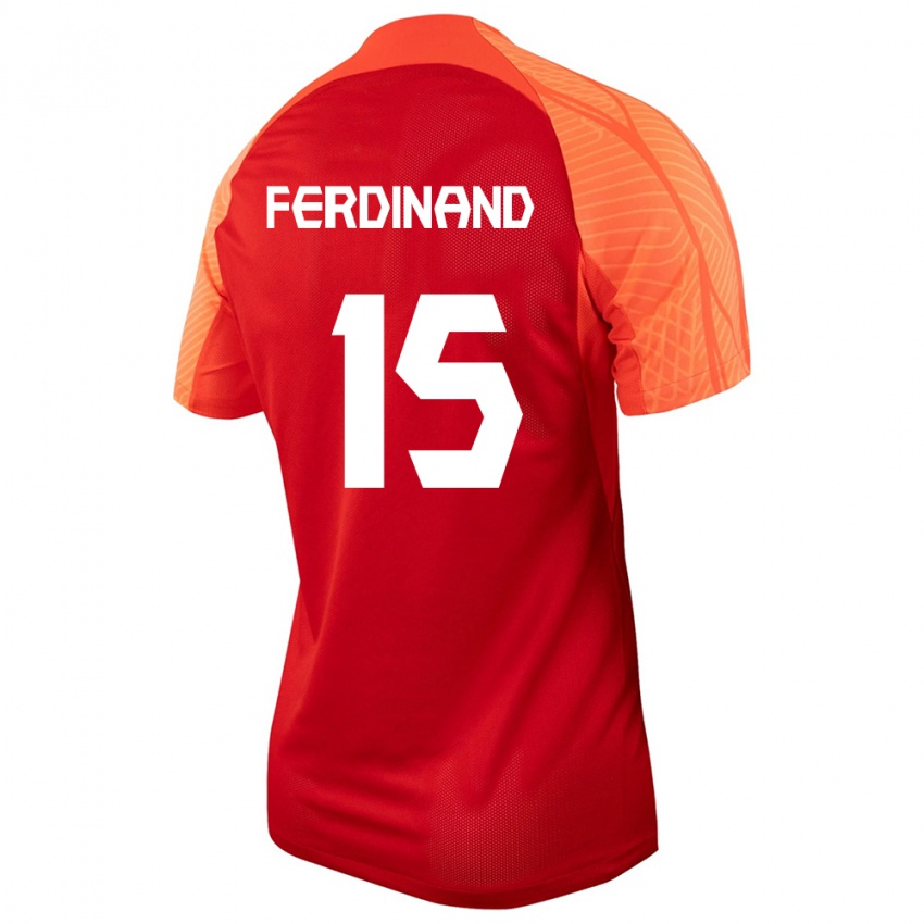 Enfant Maillot Canada Keesean Ferdinand #15 Orange Tenues Domicile 24-26 T-Shirt Suisse
