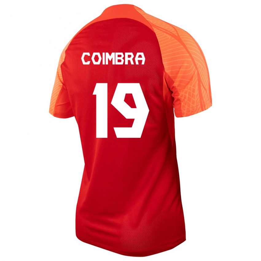 Enfant Maillot Canada Tiago Coimbra #19 Orange Tenues Domicile 24-26 T-Shirt Suisse