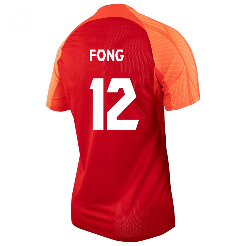 Enfant Maillot Canada Aidan Fong #12 Orange Tenues Domicile 24-26 T-Shirt Suisse