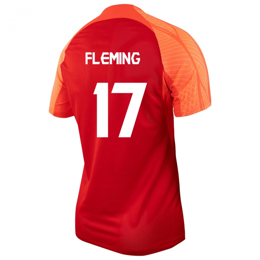 Enfant Maillot Canada Jessie Fleming #17 Orange Tenues Domicile 24-26 T-Shirt Suisse