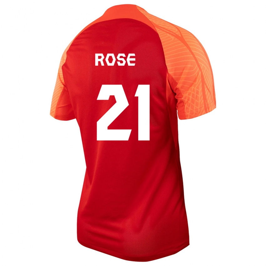 Enfant Maillot Canada Jade Rose #21 Orange Tenues Domicile 24-26 T-Shirt Suisse