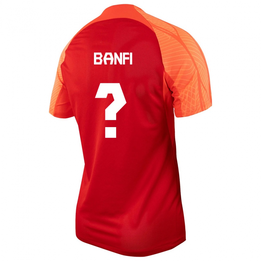 Enfant Maillot Canada Samuel Banfi #0 Orange Tenues Domicile 24-26 T-Shirt Suisse