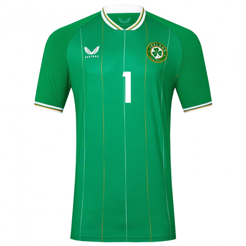 Enfant Maillot Irlande Tiernan Brooks #1 Vert Tenues Domicile 24-26 T-Shirt Suisse