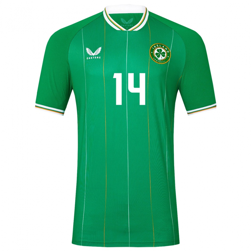 Enfant Maillot Irlande Jayson Molumby #14 Vert Tenues Domicile 24-26 T-Shirt Suisse