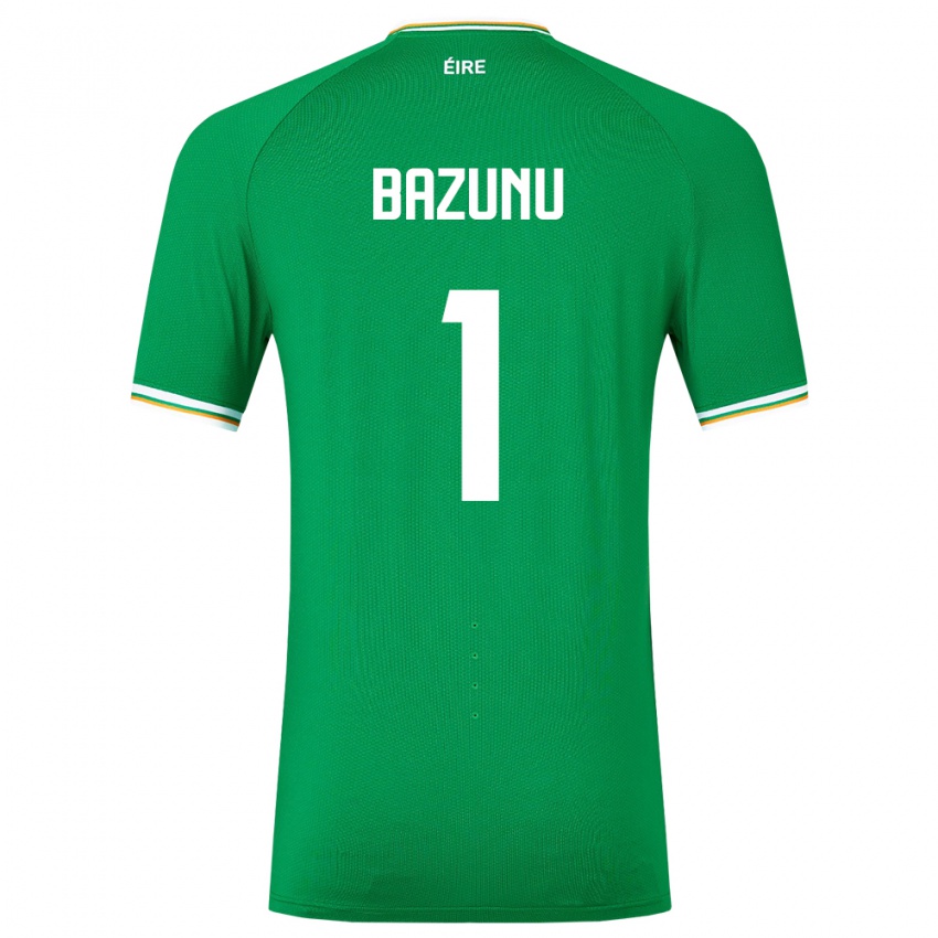 Enfant Maillot Irlande Gavin Bazunu #1 Vert Tenues Domicile 24-26 T-Shirt Suisse