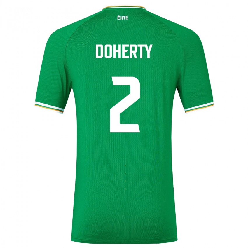 Enfant Maillot Irlande Matt Doherty #2 Vert Tenues Domicile 24-26 T-Shirt Suisse