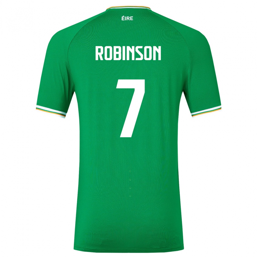 Enfant Maillot Irlande Callum Robinson #7 Vert Tenues Domicile 24-26 T-Shirt Suisse