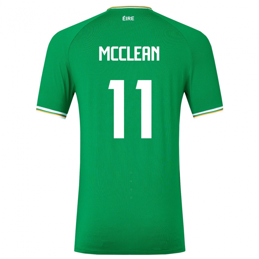 Enfant Maillot Irlande James Mcclean #11 Vert Tenues Domicile 24-26 T-Shirt Suisse
