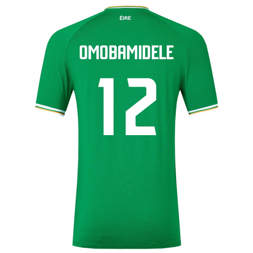 Enfant Maillot Irlande Andrew Omobamidele #12 Vert Tenues Domicile 24-26 T-Shirt Suisse