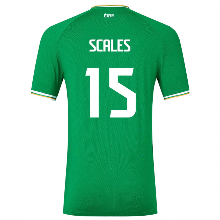 Enfant Maillot Irlande Liam Scales #15 Vert Tenues Domicile 24-26 T-Shirt Suisse