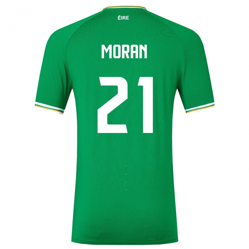 Enfant Maillot Irlande Andy Moran #21 Vert Tenues Domicile 24-26 T-Shirt Suisse