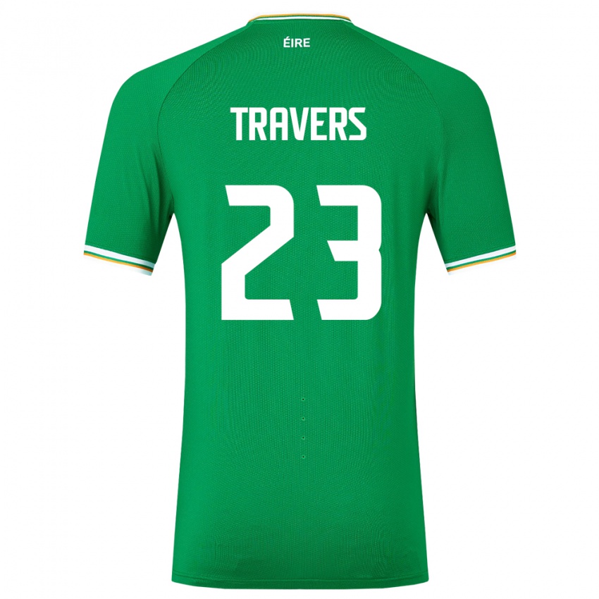 Kinder Irische Mark Travers #23 Grün Heimtrikot Trikot 24-26 T-Shirt Schweiz