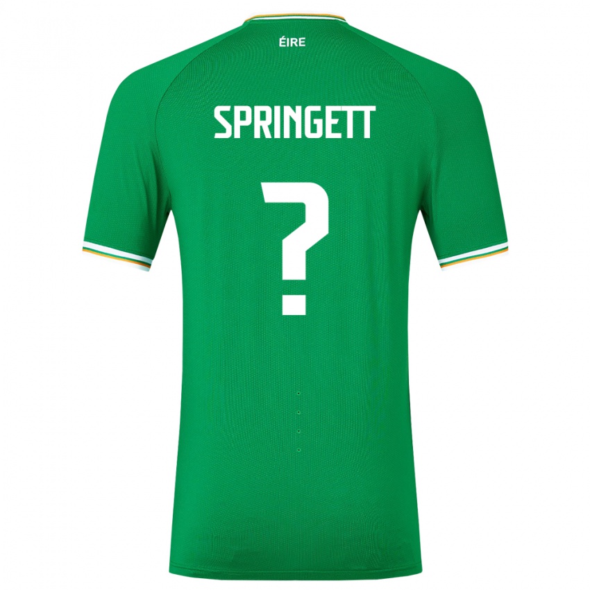Kinder Irische Tony Springett #0 Grün Heimtrikot Trikot 24-26 T-Shirt Schweiz