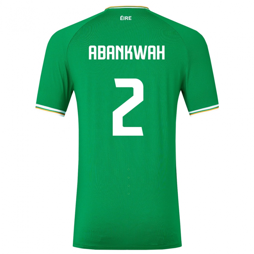 Enfant Maillot Irlande James Abankwah #2 Vert Tenues Domicile 24-26 T-Shirt Suisse