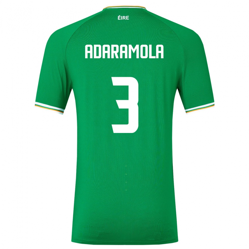 Enfant Maillot Irlande Tayo Adaramola #3 Vert Tenues Domicile 24-26 T-Shirt Suisse