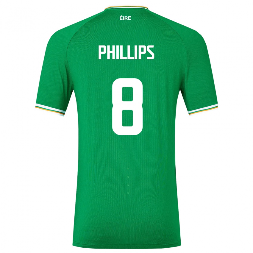 Enfant Maillot Irlande Killian Phillips #8 Vert Tenues Domicile 24-26 T-Shirt Suisse