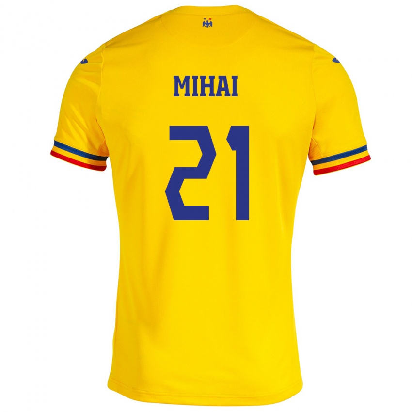 Kinder Rumänische Cristian Mihai #21 Gelb Heimtrikot Trikot 24-26 T-Shirt Schweiz