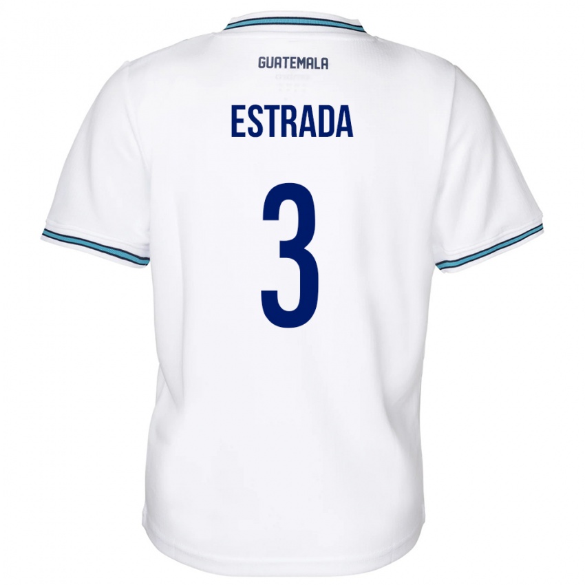 Enfant Maillot Guatemala Carlos Estrada #3 Blanc Tenues Domicile 24-26 T-Shirt Suisse