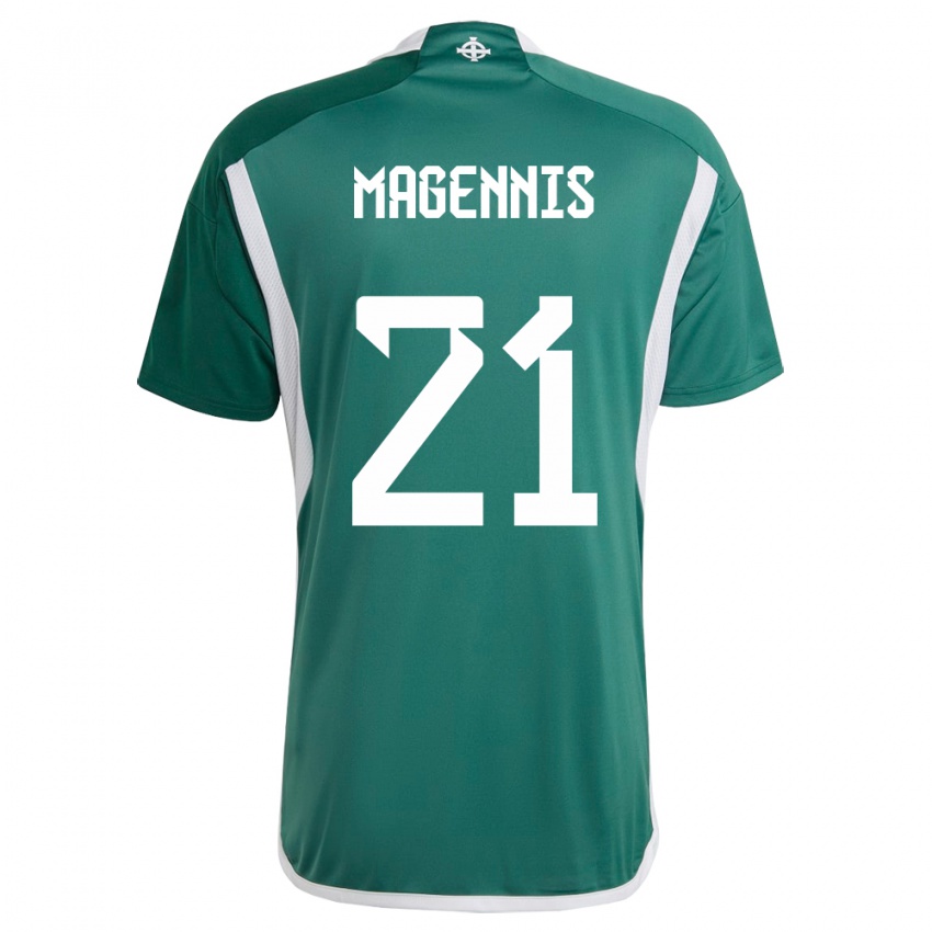 Enfant Maillot Irlande Du Nord Josh Magennis #21 Vert Tenues Domicile 24-26 T-Shirt Suisse