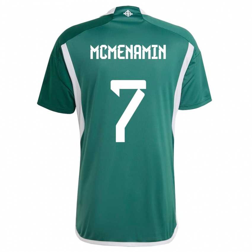Enfant Maillot Irlande Du Nord Conor Mcmenamin #7 Vert Tenues Domicile 24-26 T-Shirt Suisse
