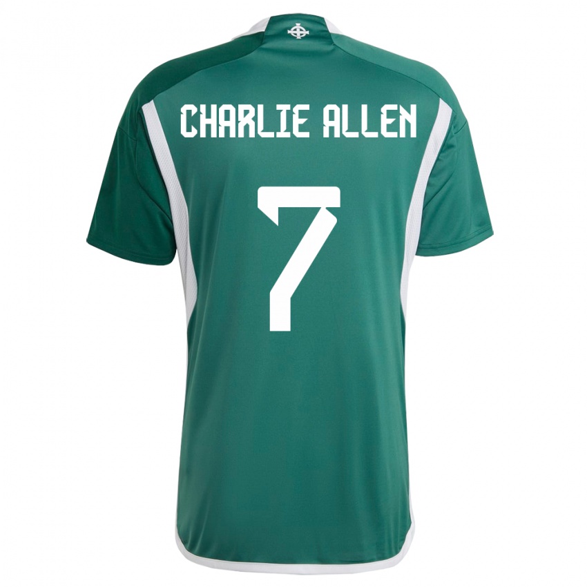 Enfant Maillot Irlande Du Nord Charlie Allen #7 Vert Tenues Domicile 24-26 T-Shirt Suisse