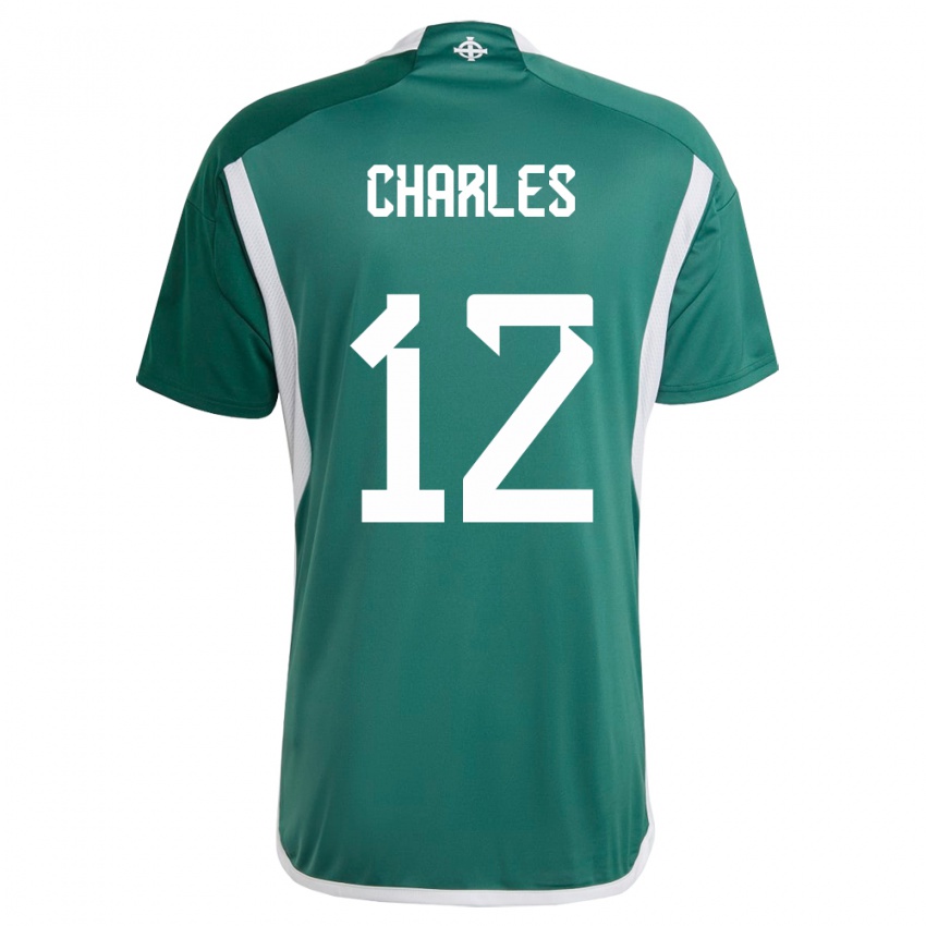 Enfant Maillot Irlande Du Nord Pierce Charles #12 Vert Tenues Domicile 24-26 T-Shirt Suisse