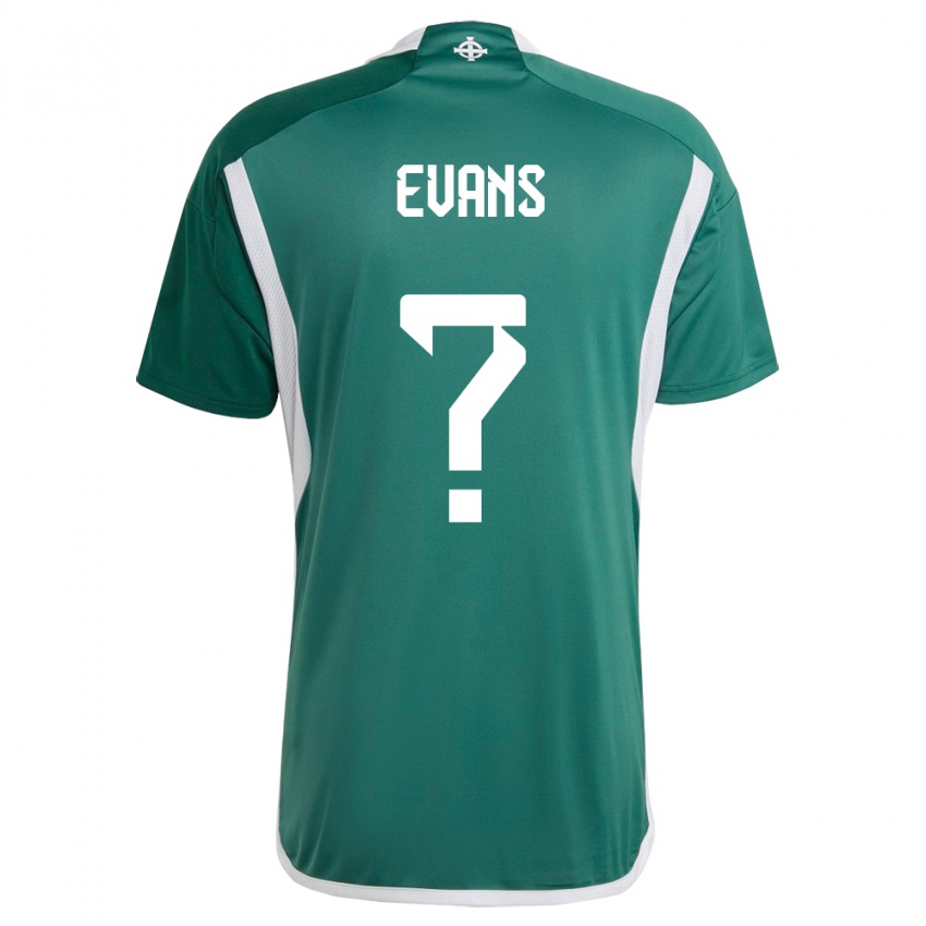 Enfant Maillot Irlande Du Nord Reece Evans #0 Vert Tenues Domicile 24-26 T-Shirt Suisse