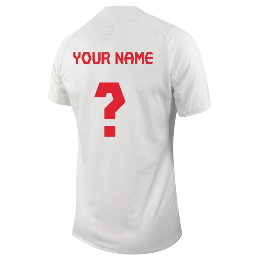 Enfant Maillot Canada Votre Nom #0 Blanc Tenues Extérieur 24-26 T-Shirt Suisse