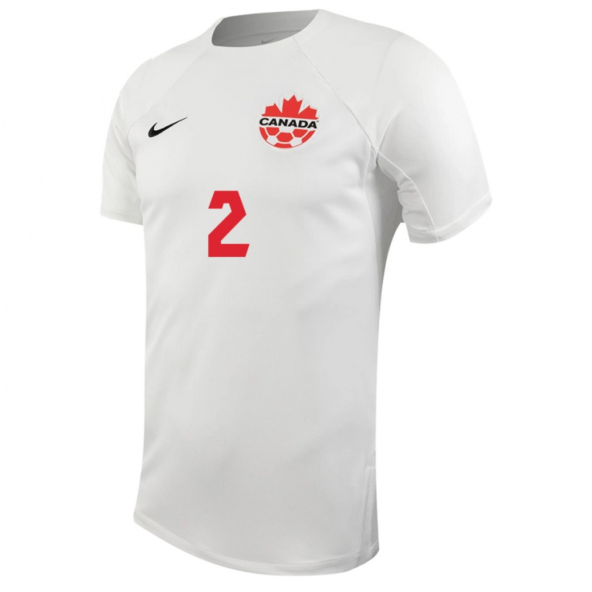 Enfant Maillot Canada Noah Abatneh #2 Blanc Tenues Extérieur 24-26 T-Shirt Suisse