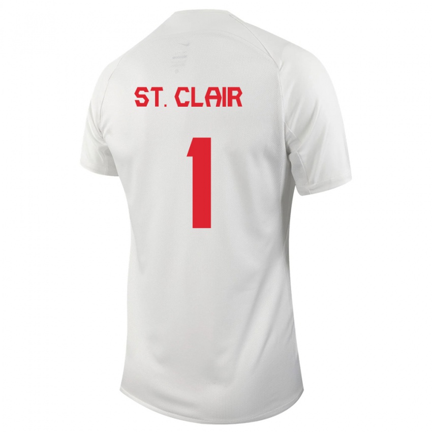 Enfant Maillot Canada Dayne St Clair #1 Blanc Tenues Extérieur 24-26 T-Shirt Suisse