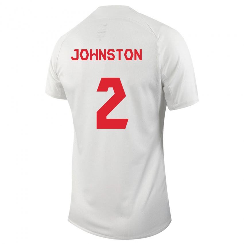 Enfant Maillot Canada Alistair Johnston #2 Blanc Tenues Extérieur 24-26 T-Shirt Suisse