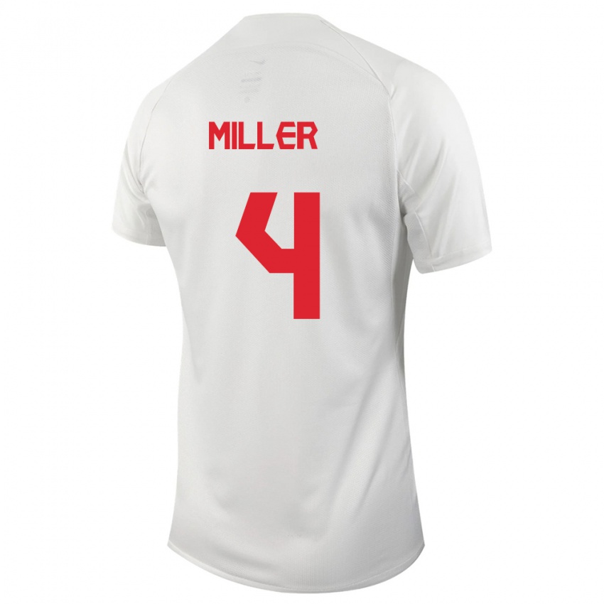 Enfant Maillot Canada Kamal Miller #4 Blanc Tenues Extérieur 24-26 T-Shirt Suisse