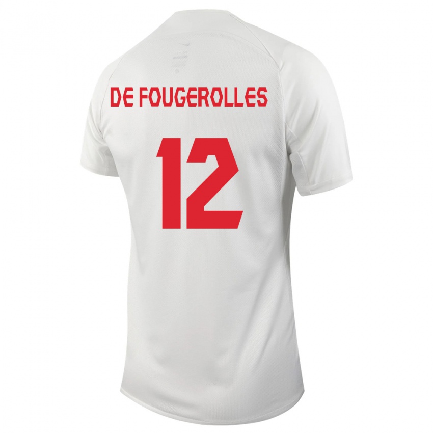 Enfant Maillot Canada Luc De Fougerolles #12 Blanc Tenues Extérieur 24-26 T-Shirt Suisse