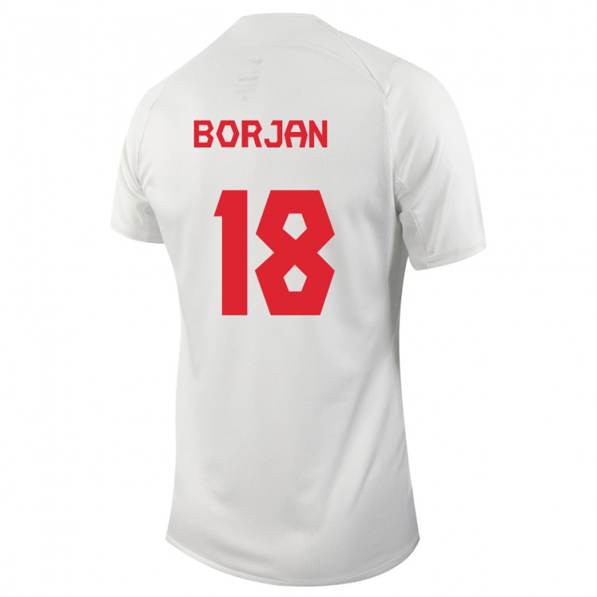 Enfant Maillot Canada Milan Borjan #18 Blanc Tenues Extérieur 24-26 T-Shirt Suisse