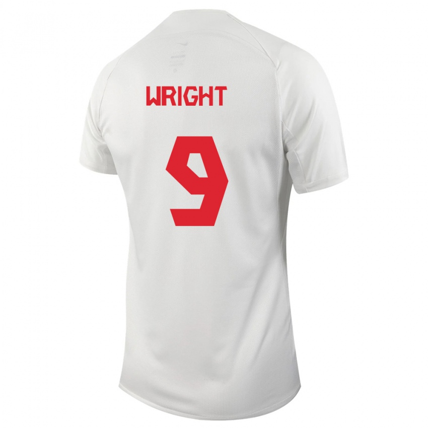 Enfant Maillot Canada Lowell Wright #9 Blanc Tenues Extérieur 24-26 T-Shirt Suisse