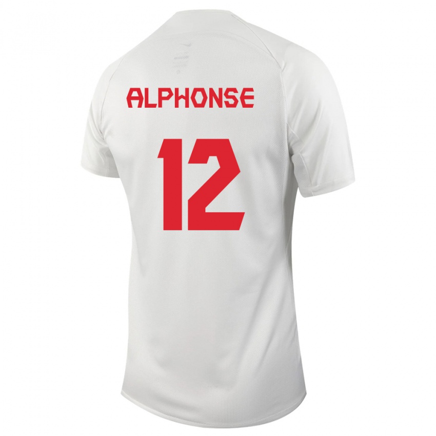 Enfant Maillot Canada Jefferson Alphonse #12 Blanc Tenues Extérieur 24-26 T-Shirt Suisse