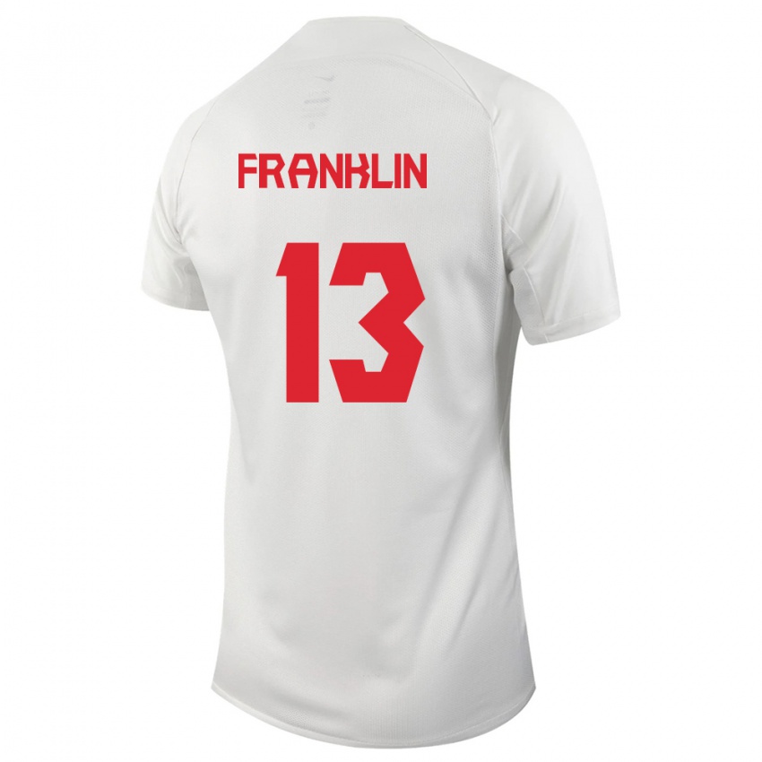 Enfant Maillot Canada Kobe Franklin #13 Blanc Tenues Extérieur 24-26 T-Shirt Suisse