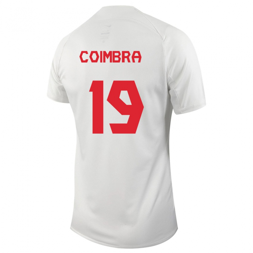 Enfant Maillot Canada Tiago Coimbra #19 Blanc Tenues Extérieur 24-26 T-Shirt Suisse
