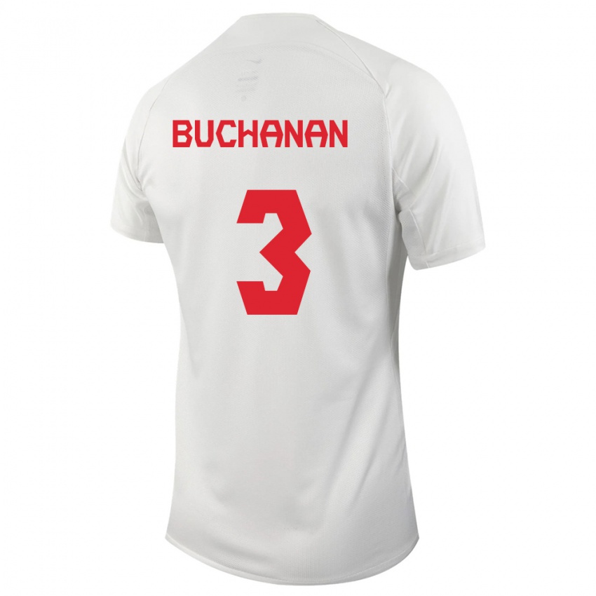 Enfant Maillot Canada Kadeisha Buchanan #3 Blanc Tenues Extérieur 24-26 T-Shirt Suisse