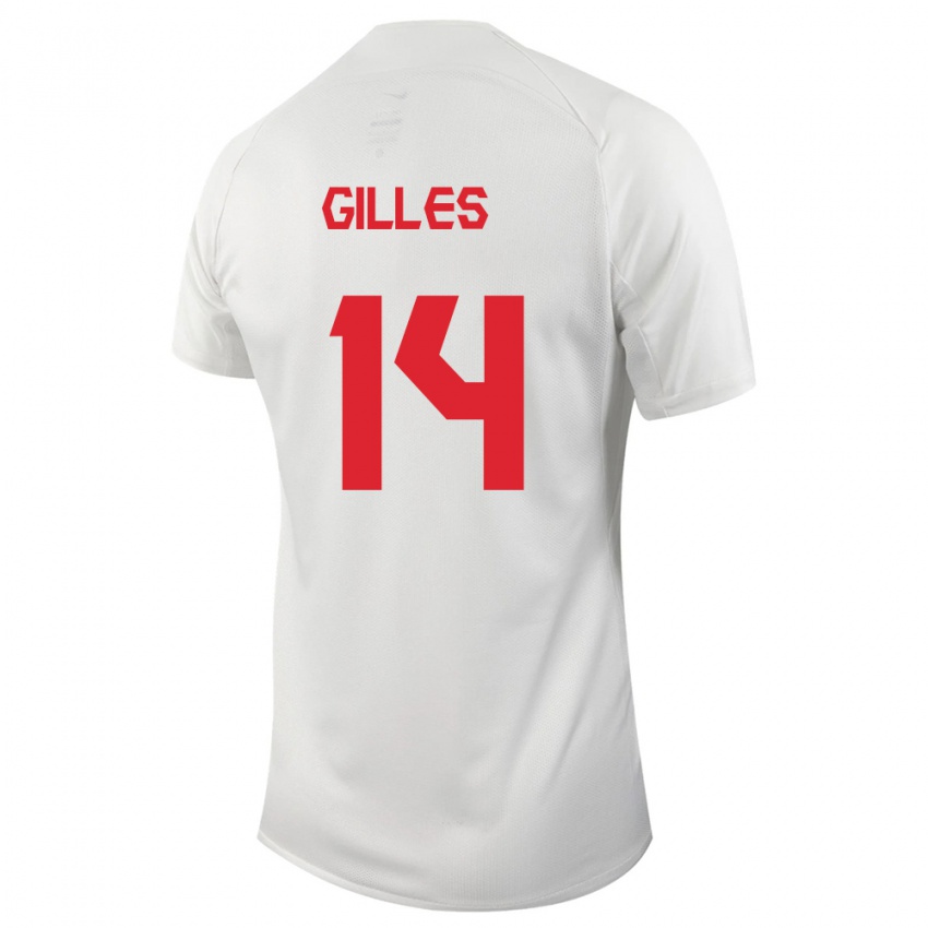 Enfant Maillot Canada Vanessa Gilles #14 Blanc Tenues Extérieur 24-26 T-Shirt Suisse