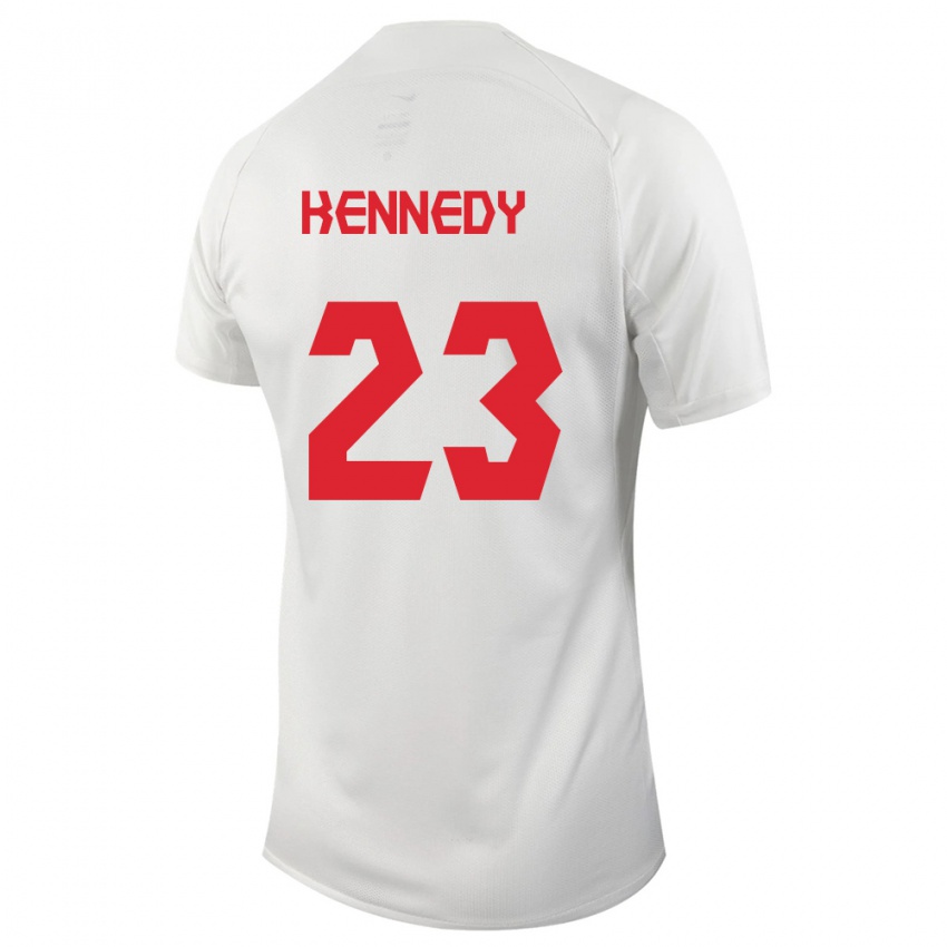 Enfant Maillot Canada Scott Kennedy #23 Blanc Tenues Extérieur 24-26 T-Shirt Suisse