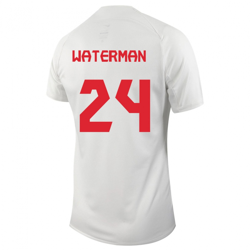Enfant Maillot Canada Joel Waterman #24 Blanc Tenues Extérieur 24-26 T-Shirt Suisse