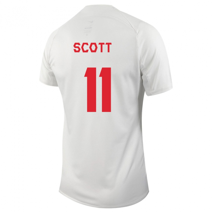 Enfant Maillot Canada Desiree Scott #11 Blanc Tenues Extérieur 24-26 T-Shirt Suisse